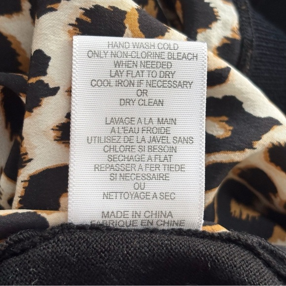 Equipment Roland Leopard Print Wool Silk Blend Sweater Small Black Pullover - Picture 7 of 8